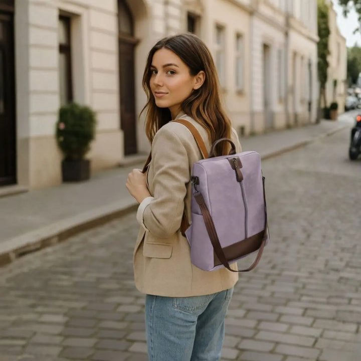 Timeless Aura Women Backpack Handbag - Lavender