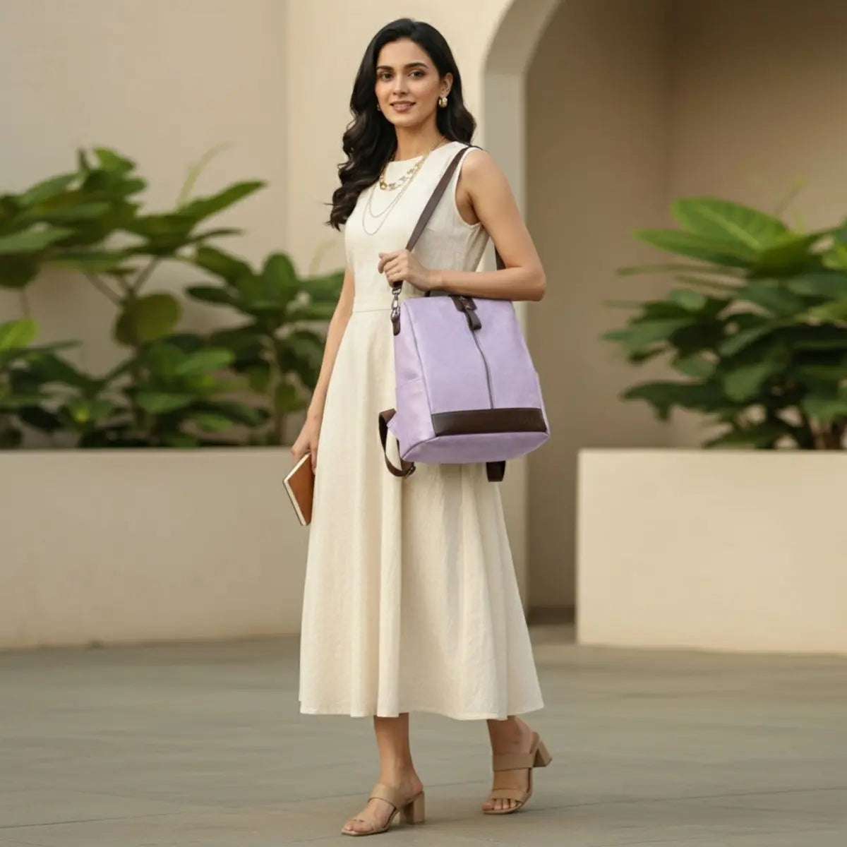 Timeless Aura Women Backpack Handbag - Lavender