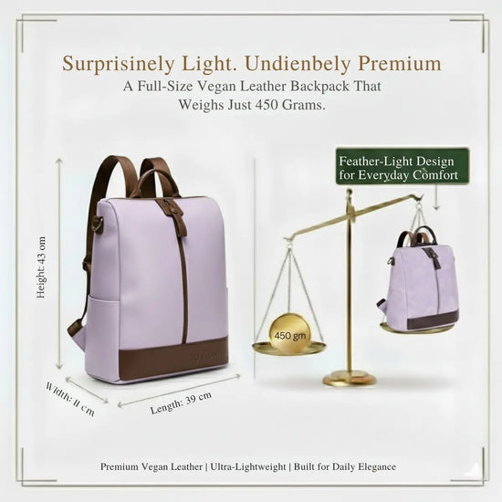 Timeless Aura Women Backpack Handbag - Lavender