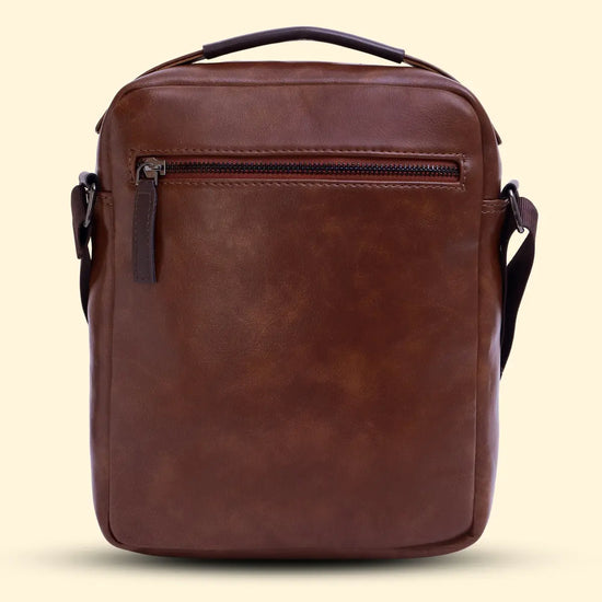 Timeless Alpha Men's Messenger Bag - Coffee Brown