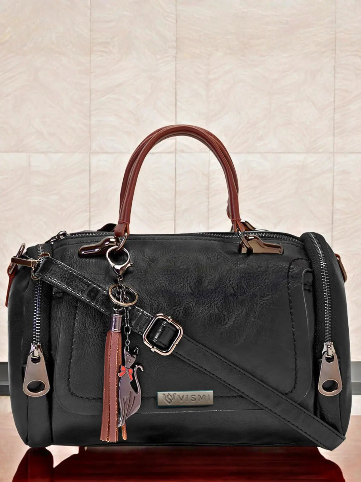 Timeless Mystique Satchel Handbag - Black