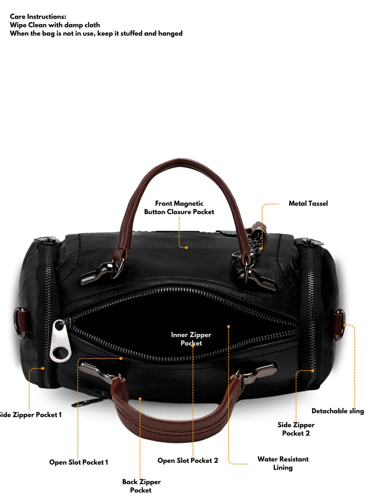 Timeless Mystique Satchel Handbag - Black