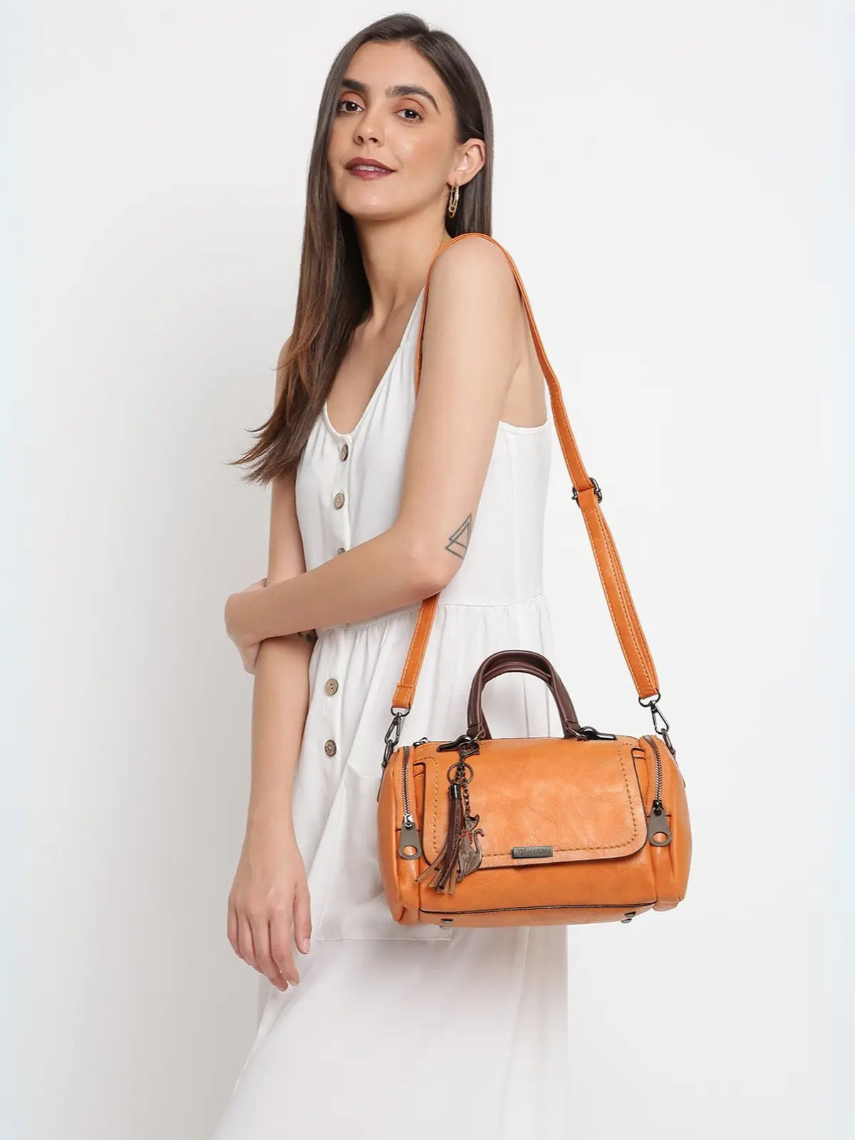 Timeless Mystique Satchel Handbag - Tan