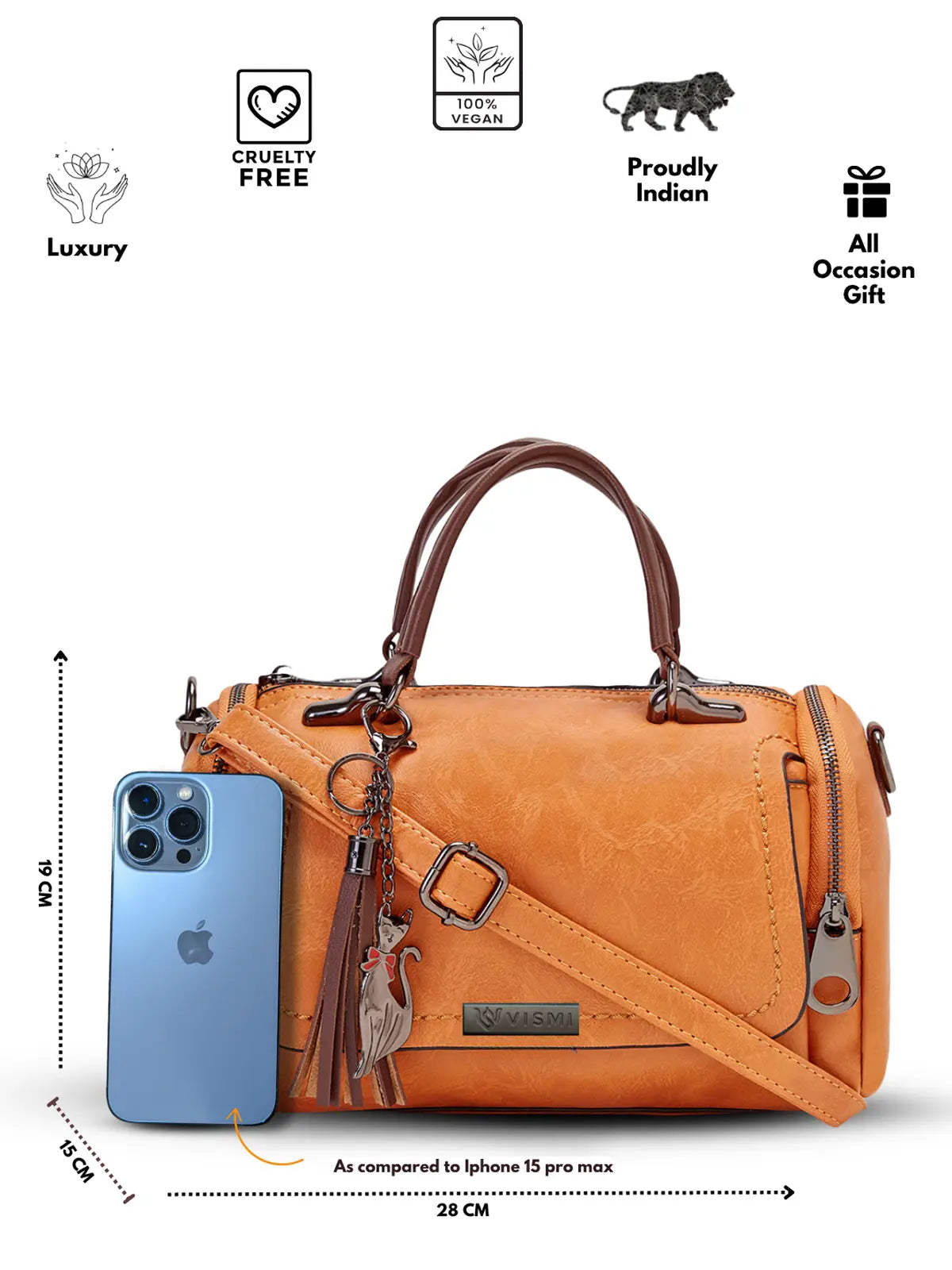 Timeless Mystique Satchel Handbag - Tan