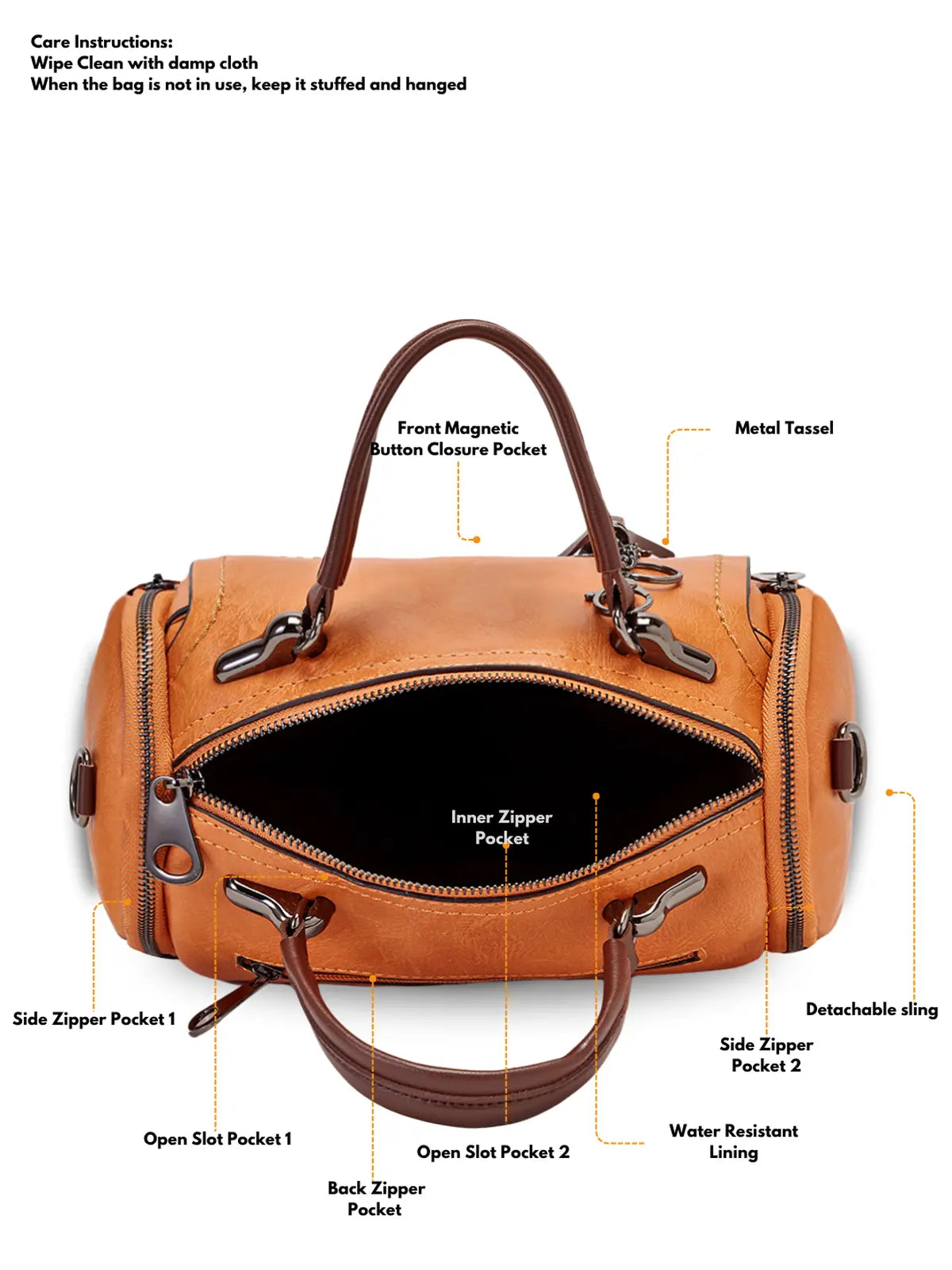 Timeless Mystique Satchel Handbag - Tan