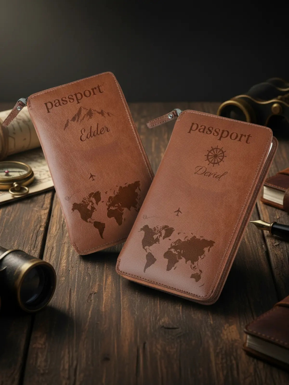 Formé Zip Folio - Tan