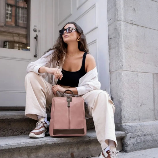 Timeless Aura Women Backpack Handbag - Blush Pink