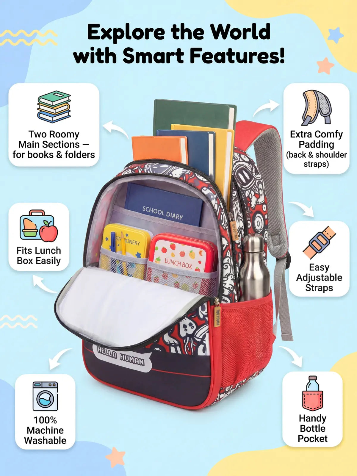 Everyday Essentials Elementary School Bag - Robot