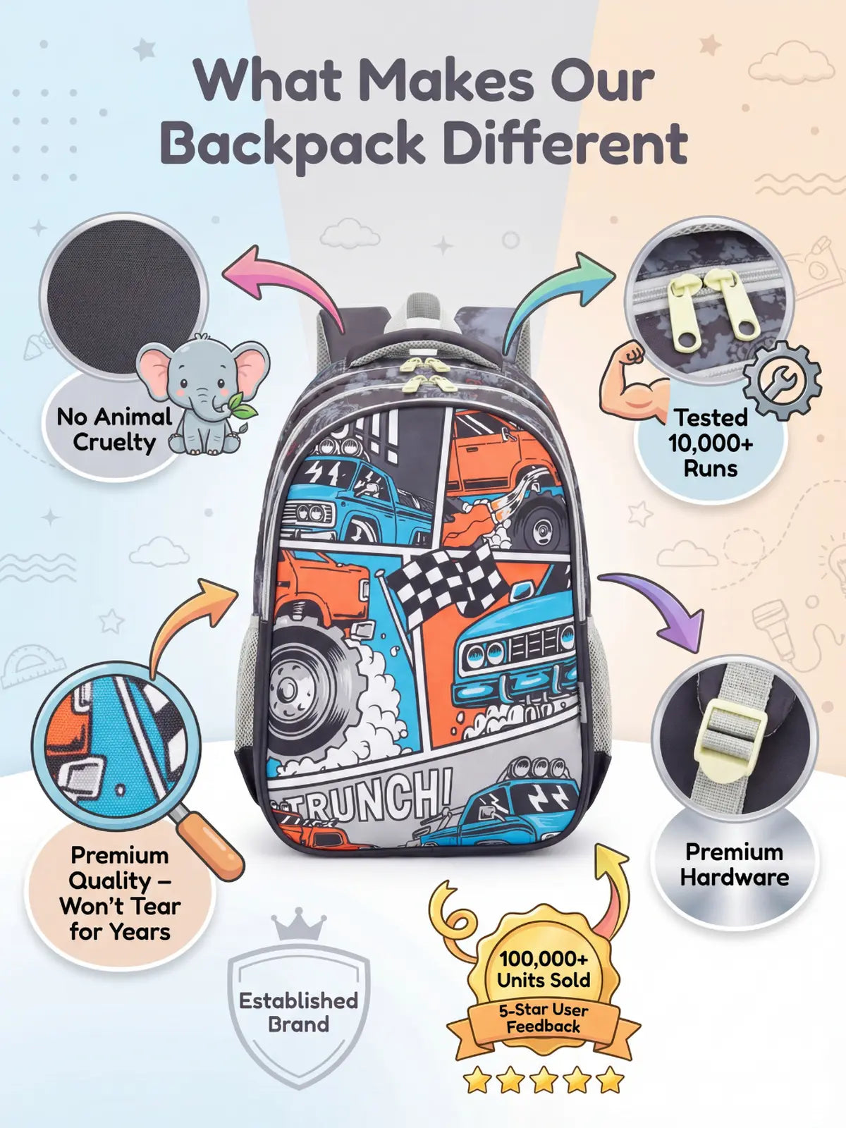 Everyday Essentials Elementary School Bag - Mustang Marvel