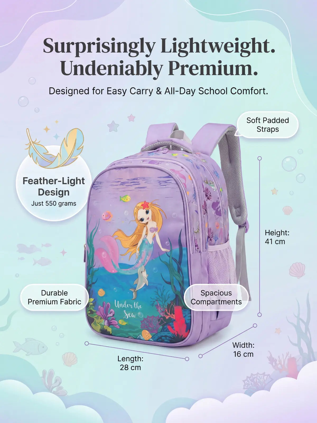 Everyday Essentials Elementary School Bag - Mermaid