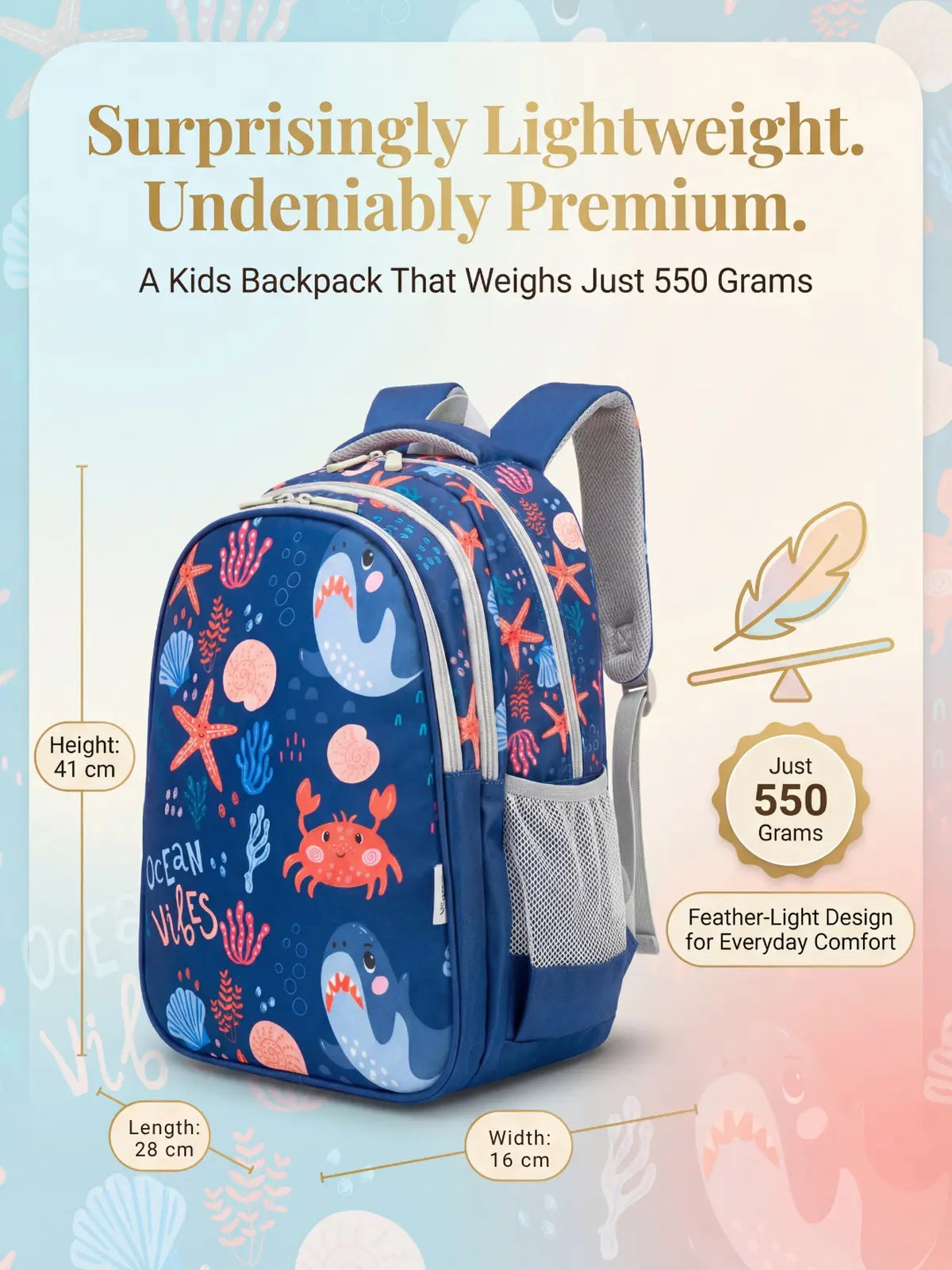 Everyday Essentials Elementary School Bag - Ocean Vibes