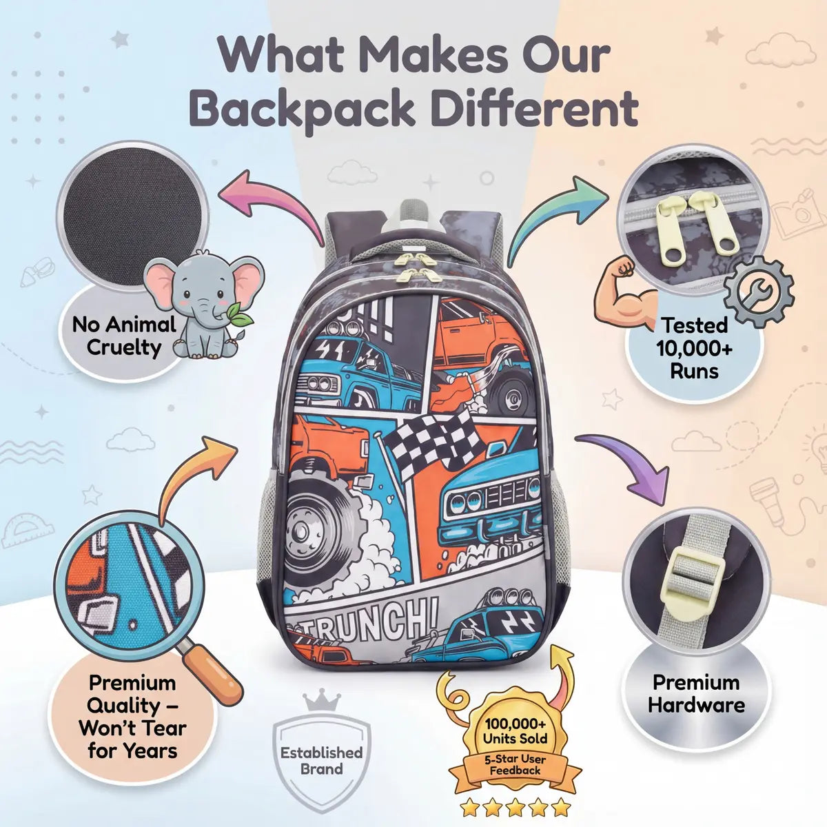 Everyday Essentials Elementary School Bag - Mustang Marvel