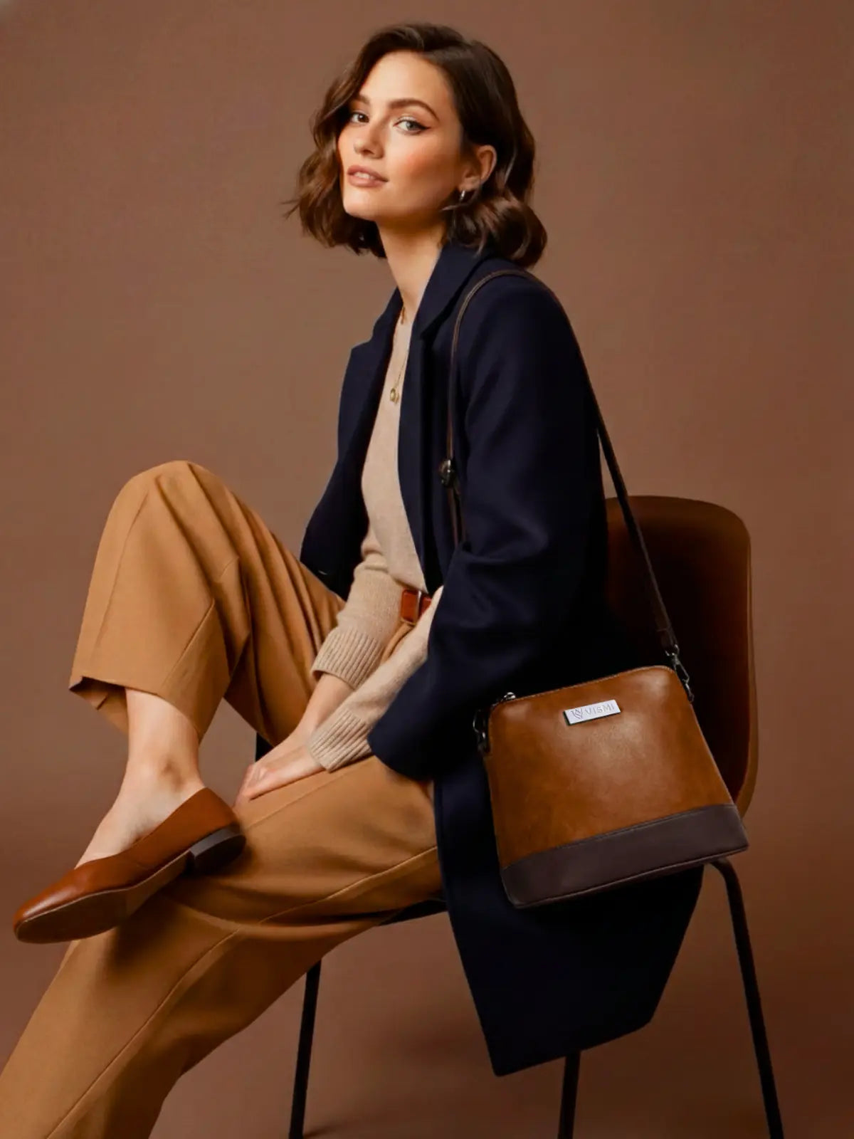 Timeless Luxe Women's Sling Bag - Tan