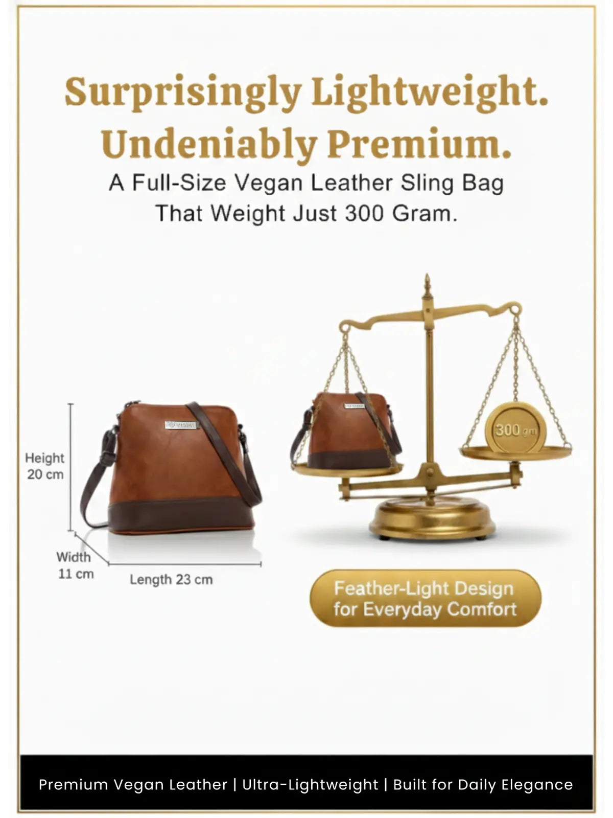 Timeless Luxe Women's Sling Bag - Tan