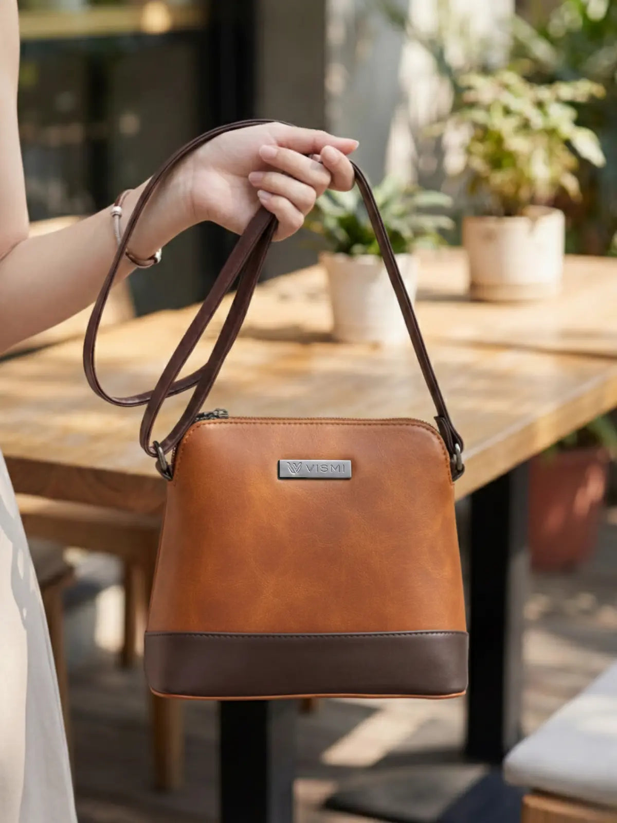 Timeless Luxe Women's Sling Bag - Tan
