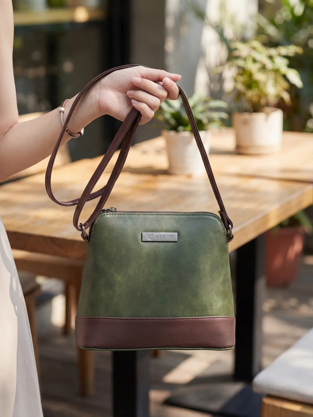 Timeless Luxe Women's Sling Bag - Olive Green