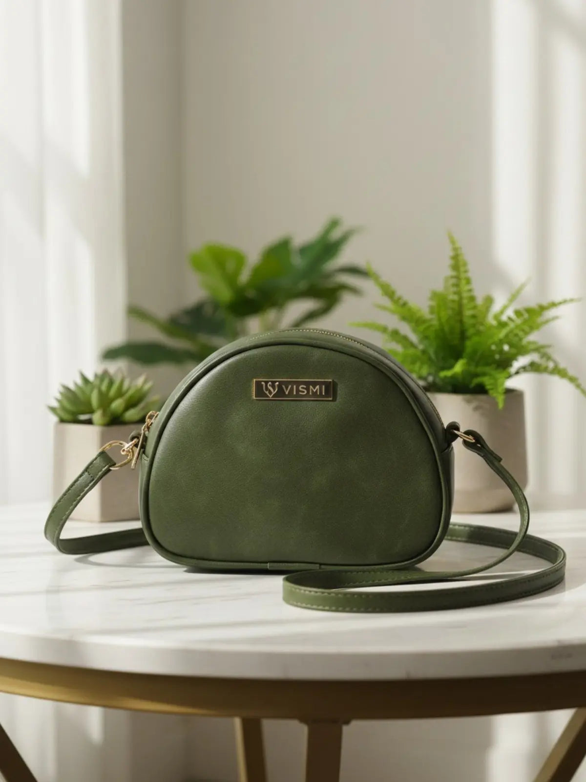 Timeless Chic Women's Sling Bag - Olive Green