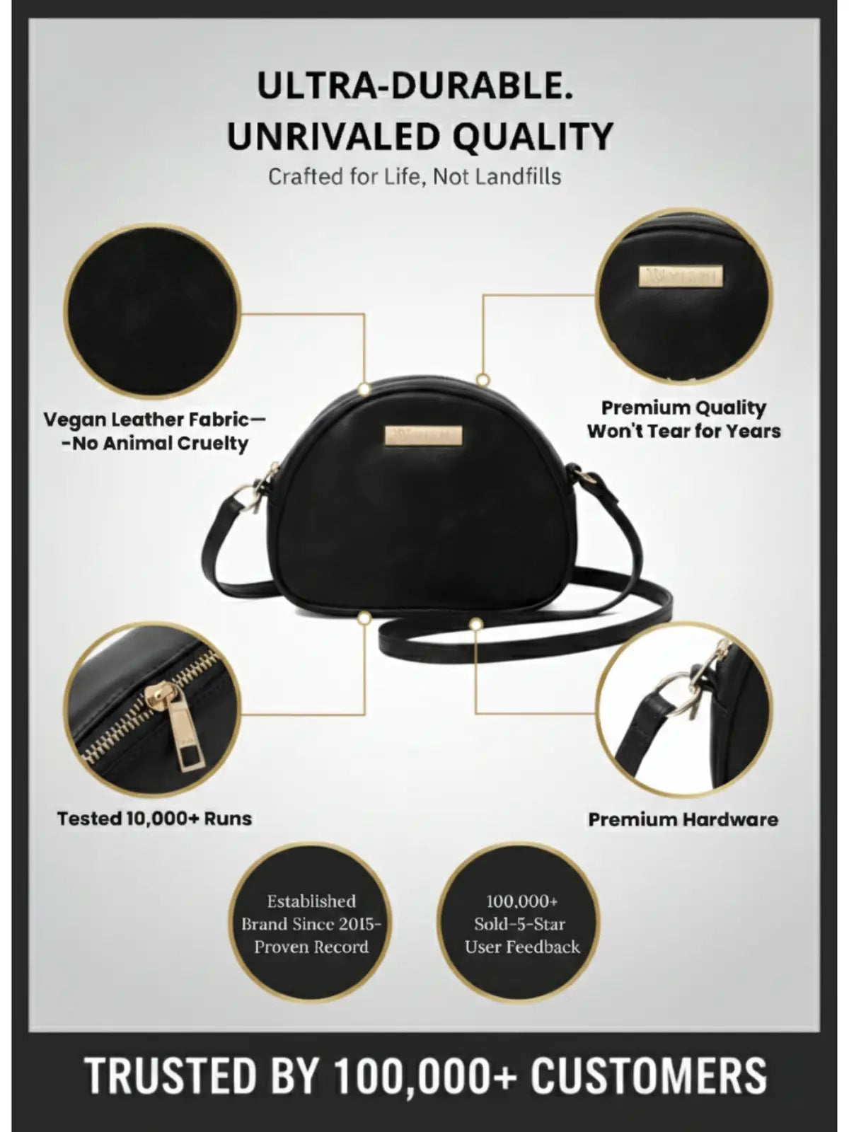Timeless Chic Women's Sling Bag - Black