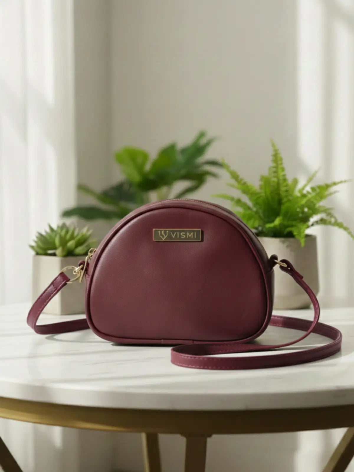 Timeless Chic Women's Sling Bag - Wine