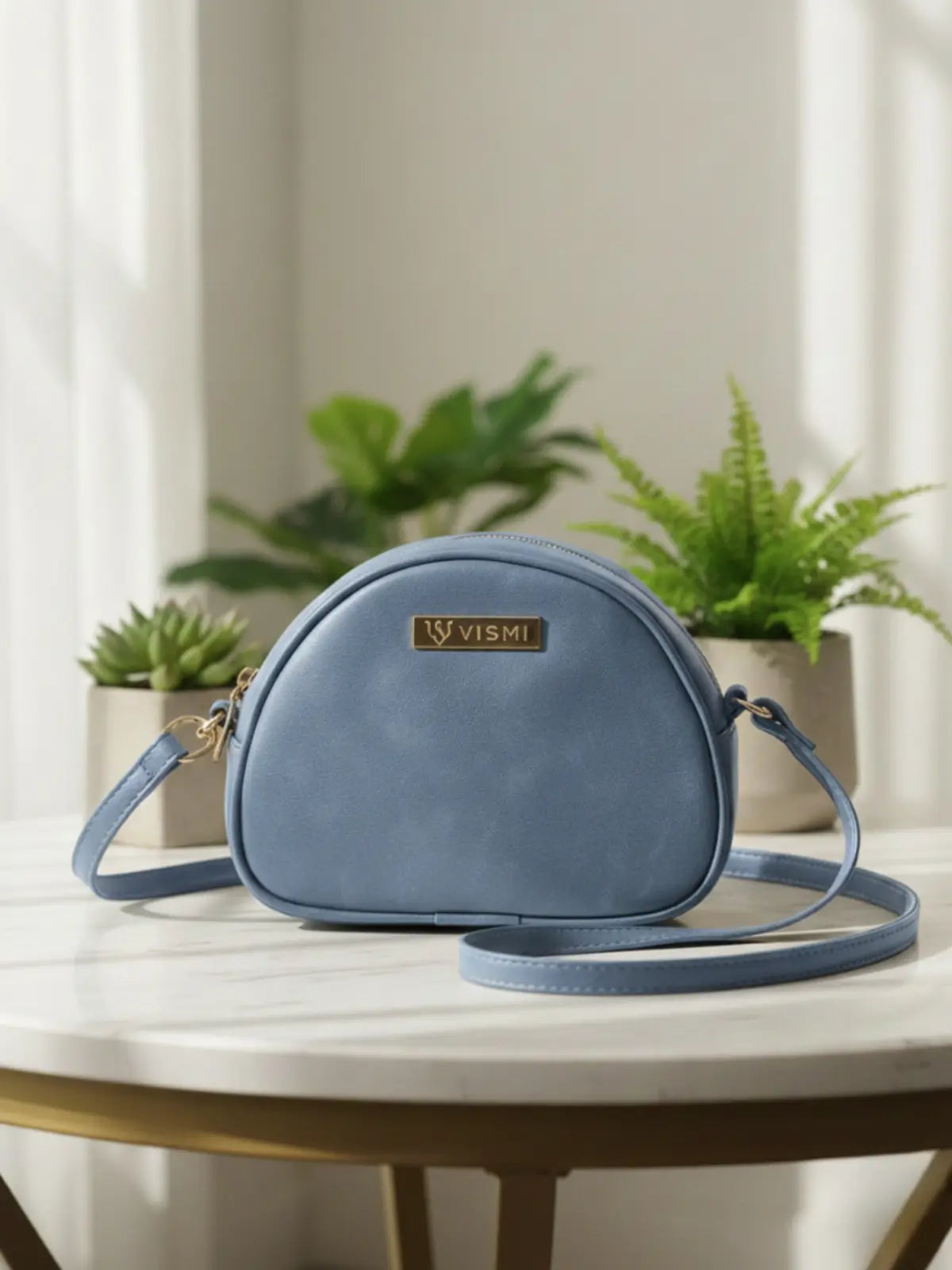 Timeless Chic Women's Sling Bag - Sky Blue