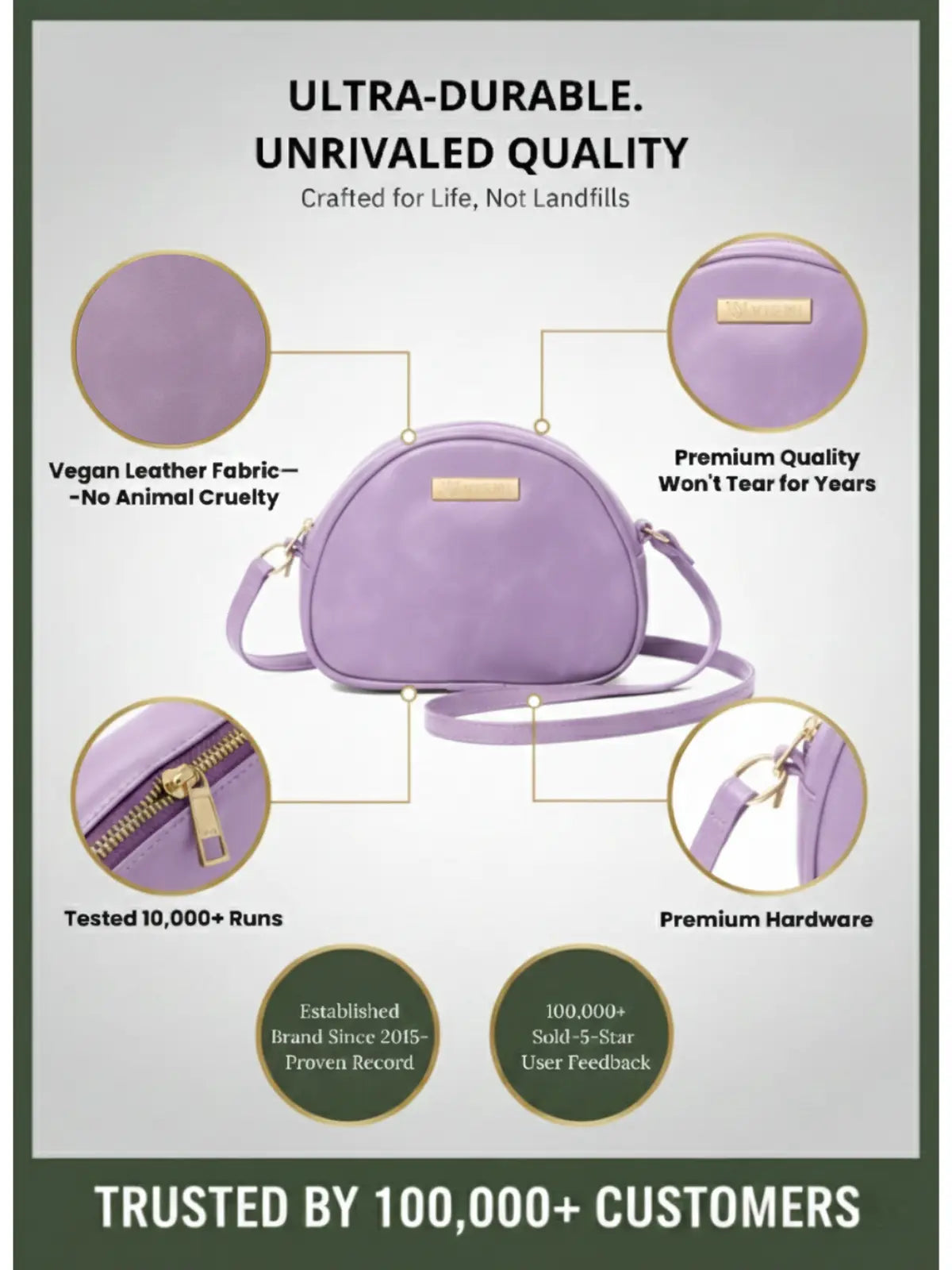 Timeless Chic Women's Sling Bag - Lavender