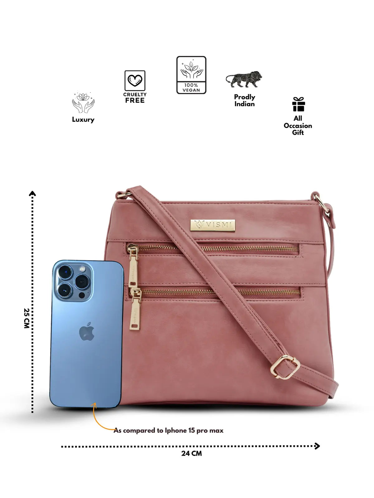 Timeless Versa Women's Sling Bag - Blush Pink