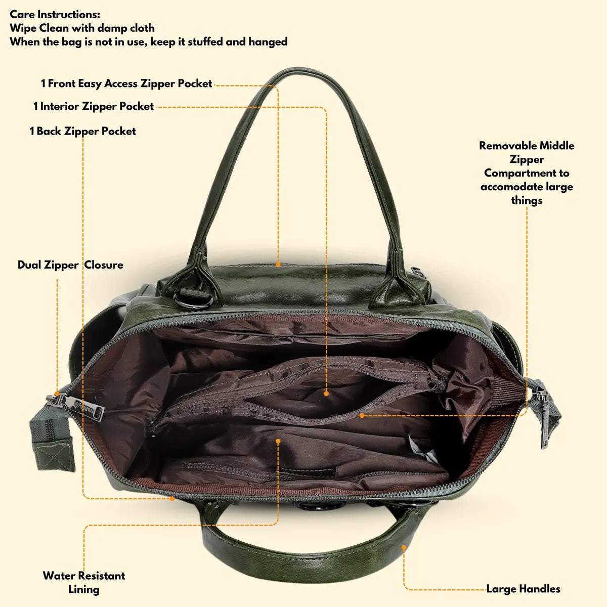 Timeless Trinity 3 in 1 Bag - Olive Green