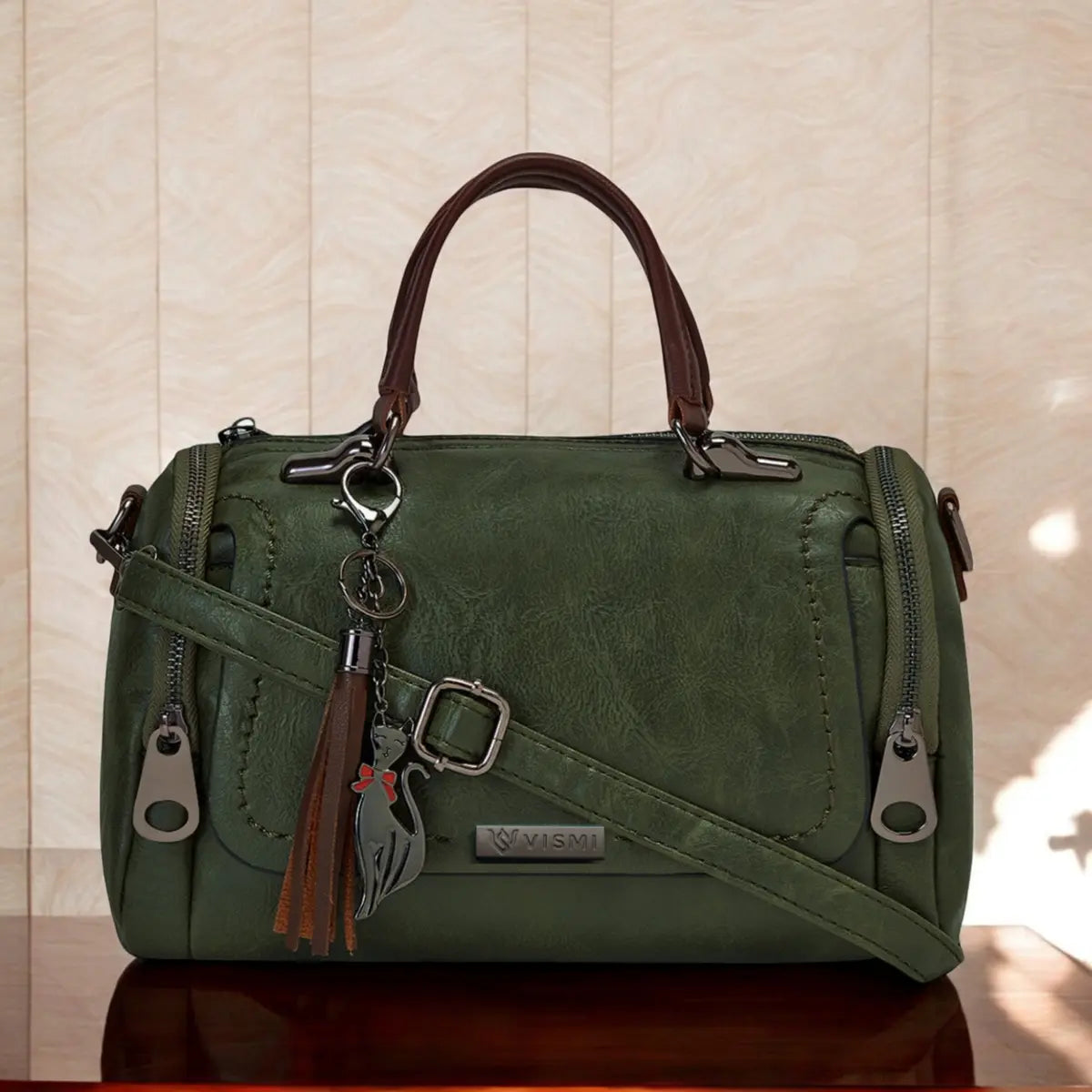 Timeless Mystique Satchel Handbag - Olive Green