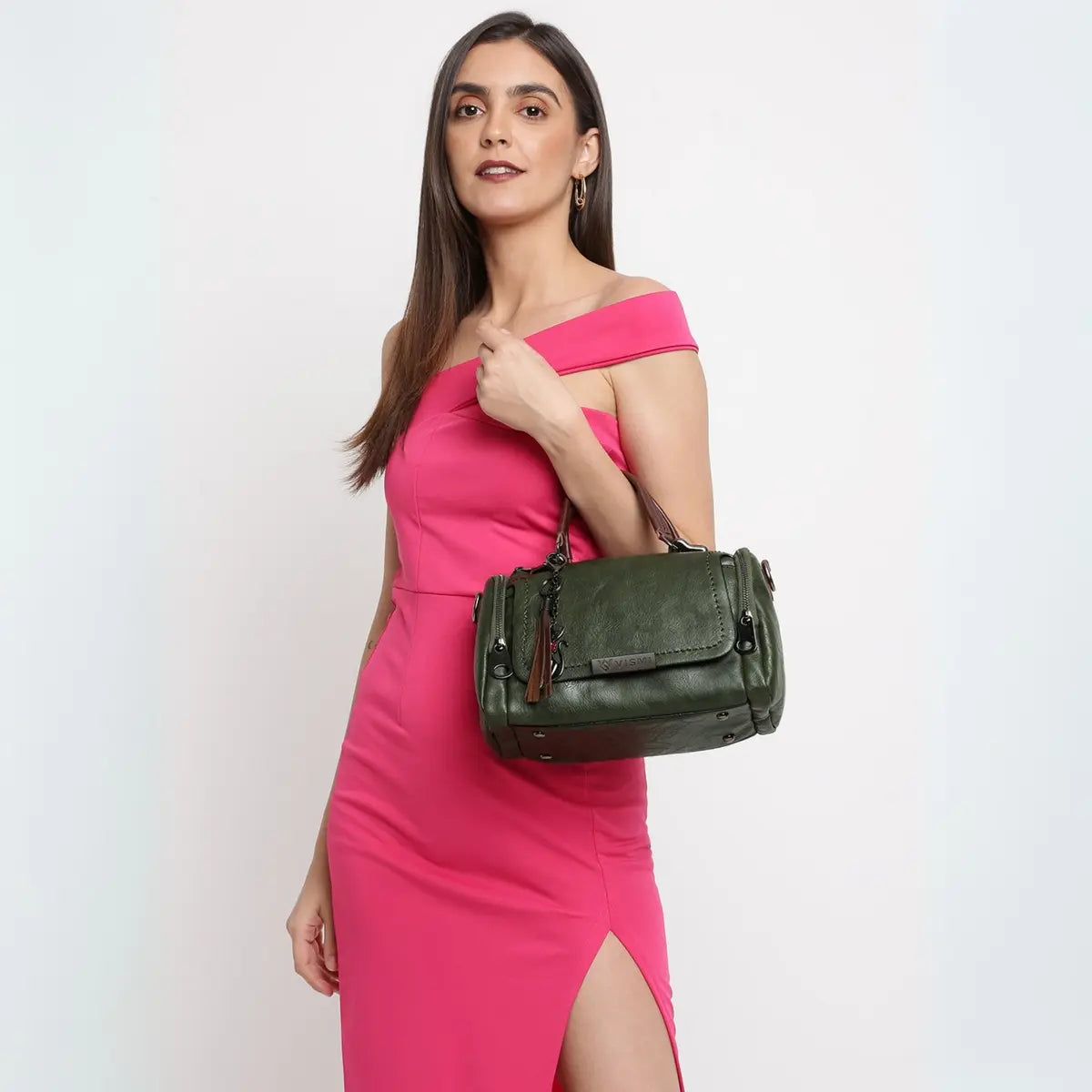 Timeless Mystique Satchel Handbag - Olive Green