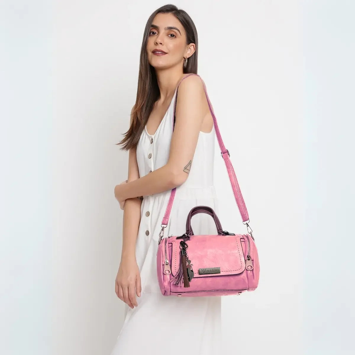Timeless Mystique Satchel Handbag Blush Pink Top Handle
