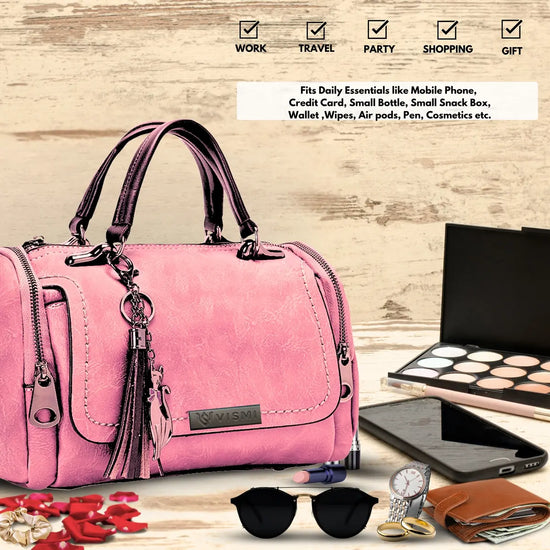 Timeless Mystique Satchel Handbag - Blush Pink