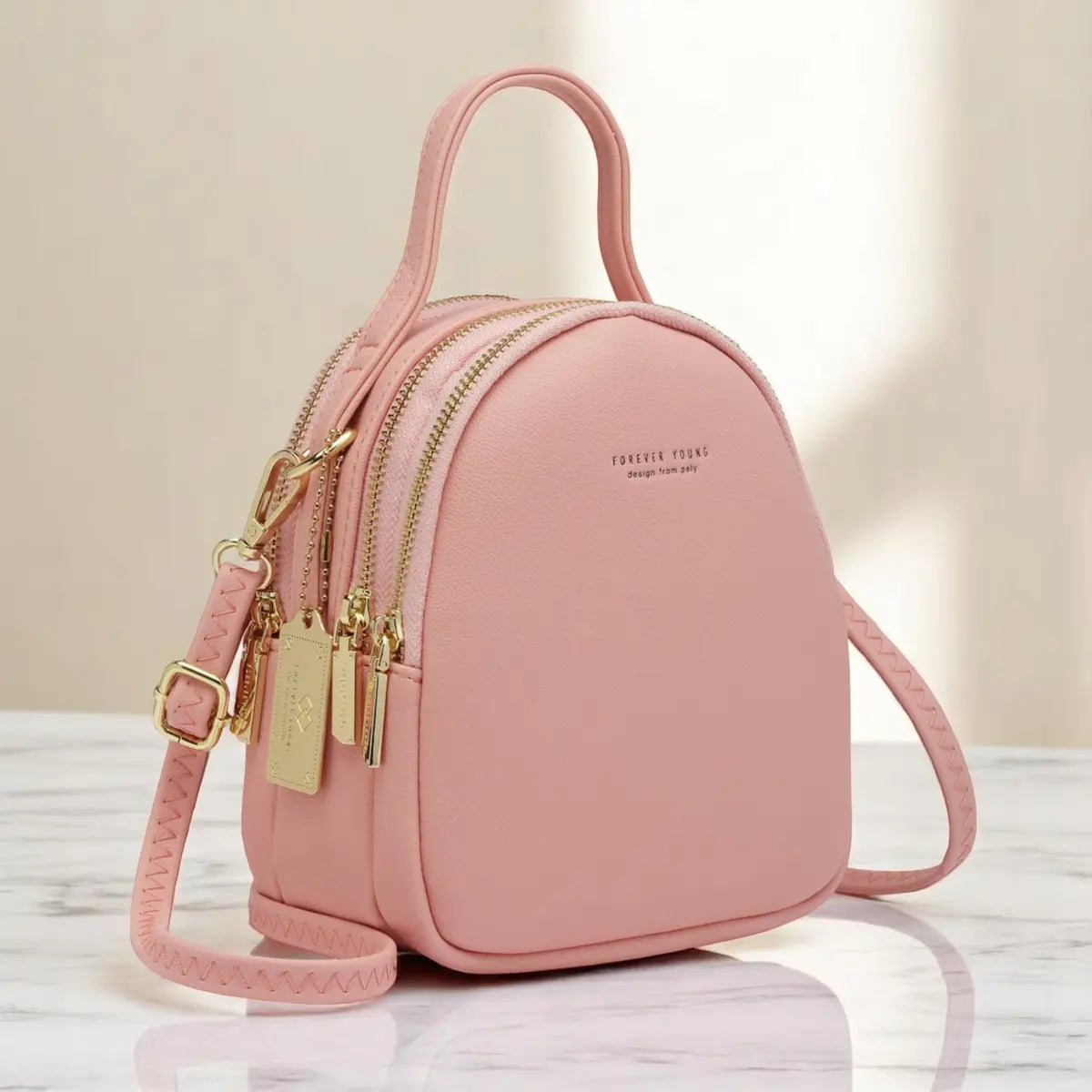 Stylish Sling Crossbody Handbag- Pink