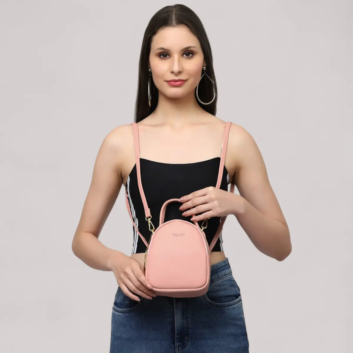 Stylish Sling Crossbody Handbag- Pink