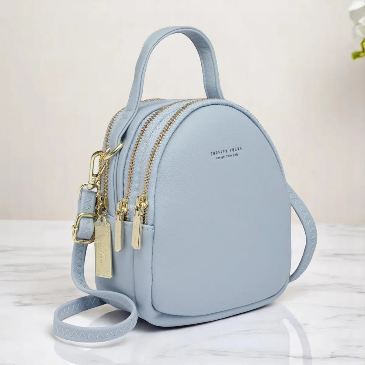 Stylish Sling Crossbody Handbag- Sky Blue