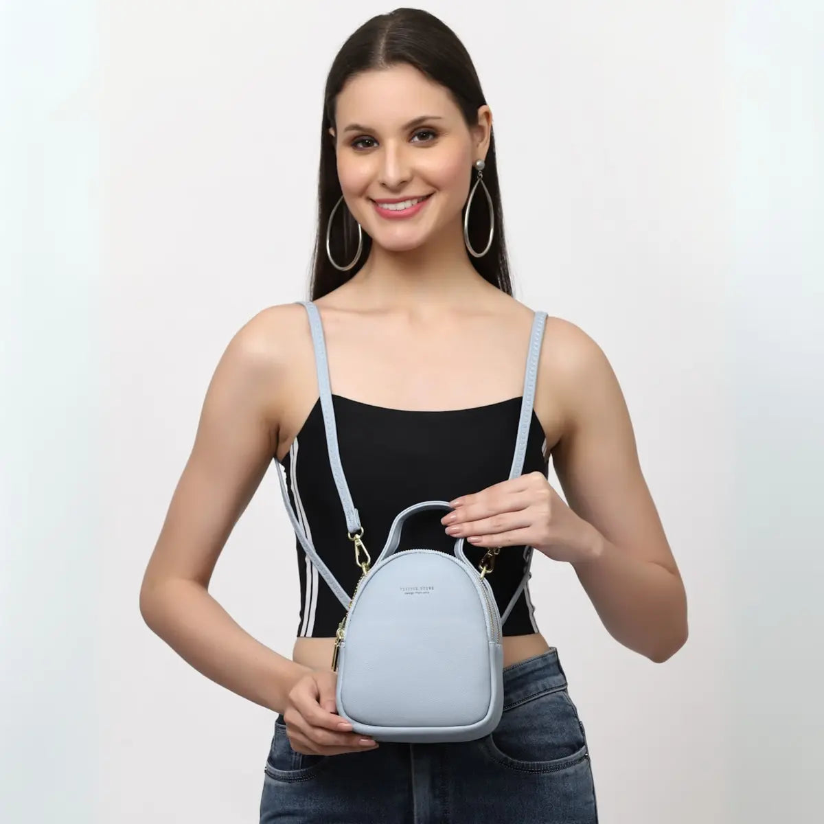 Stylish Sling Crossbody Handbag- Sky Blue