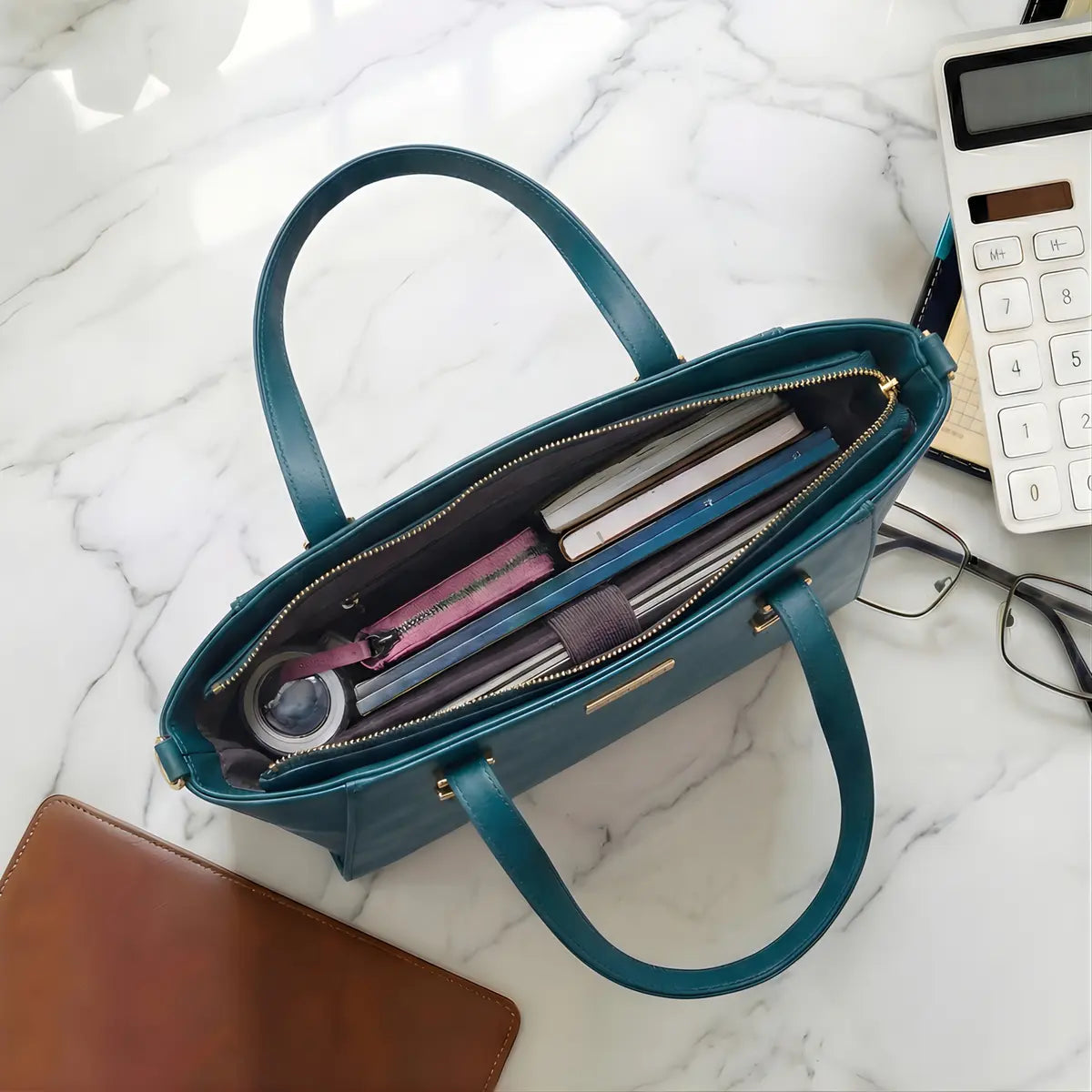 Timeless Contour Laptop Handbags - Teal Blue