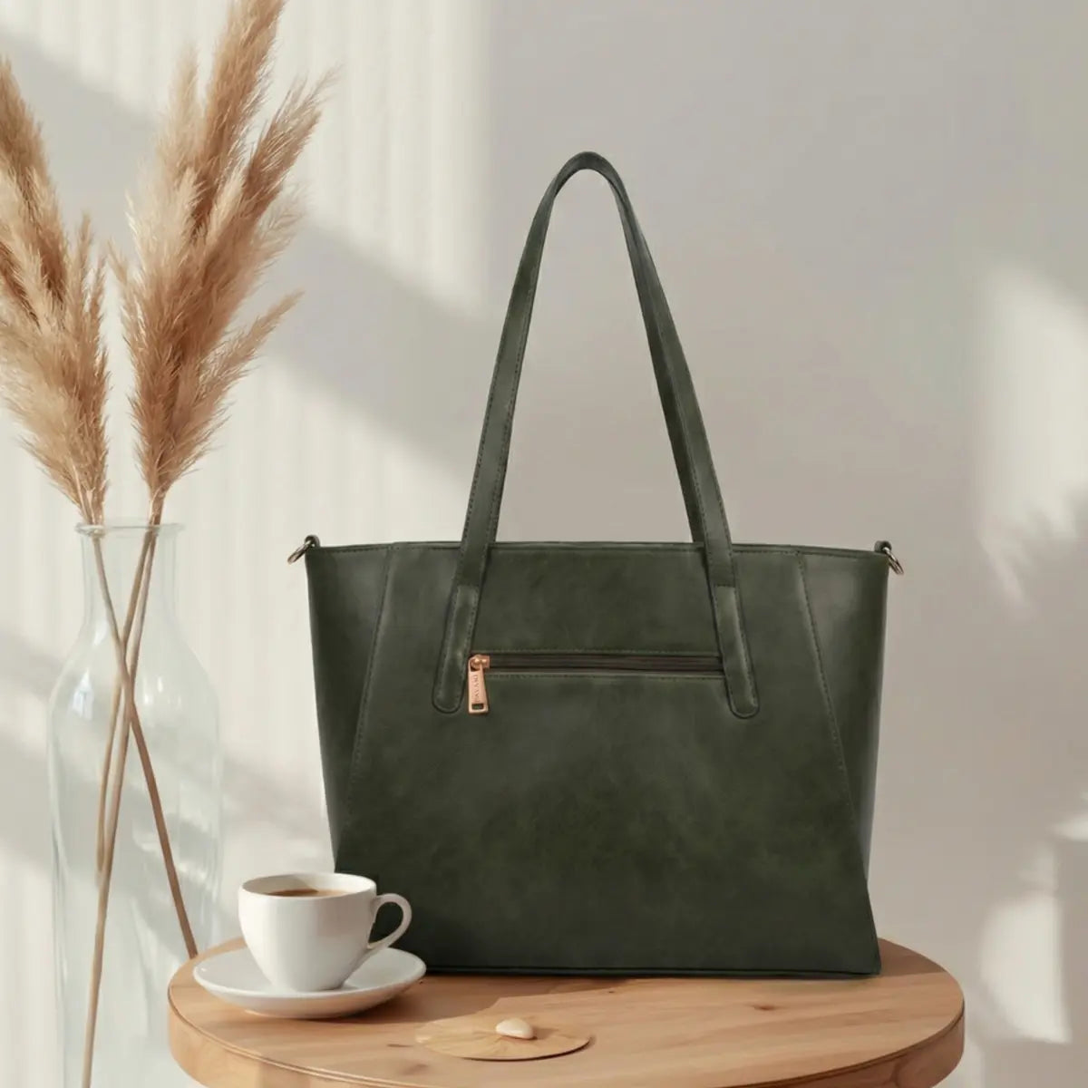 Timeless Contour Laptop Handbags - Olive Green