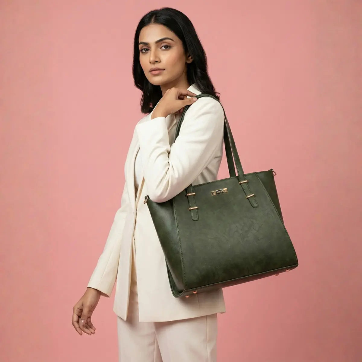 Timeless Contour Laptop Handbags - Olive Green