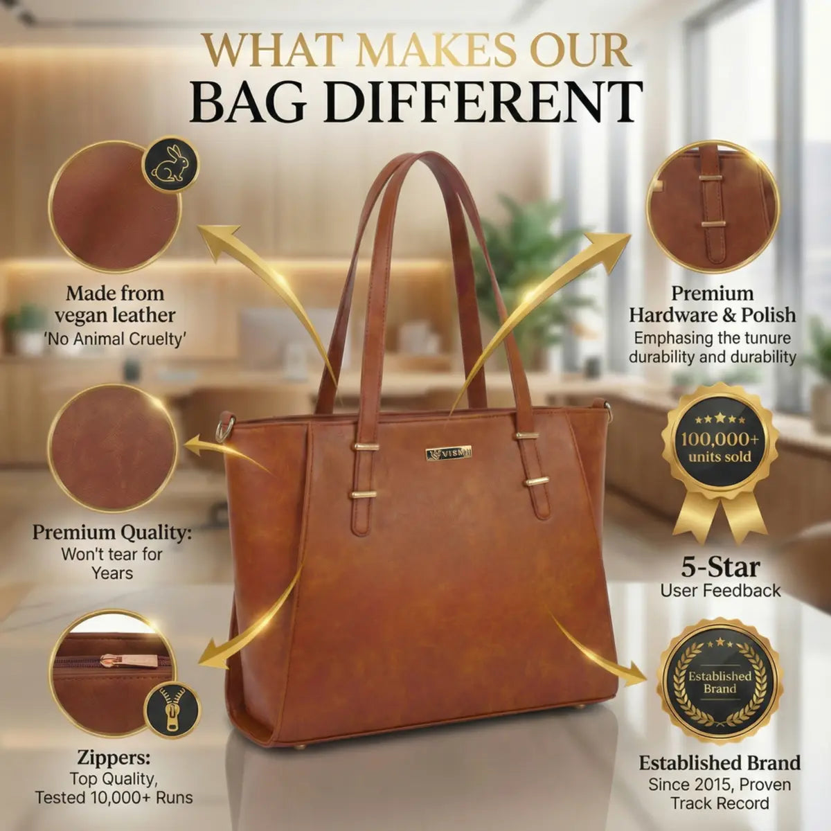 Timeless Contour Laptop Handbags - Tan