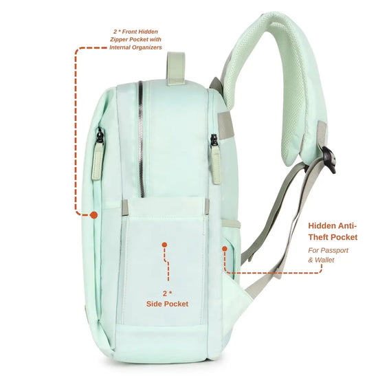 Everyday-Essentials-Sea-Green-Backpack–Laptop-Bag-for-Office-Study-Travel