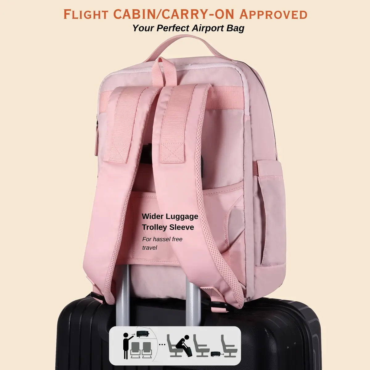 Trendy-Pink-Travel-Laptop-Backpack–Everyday-Essentials-College-School-Bag
