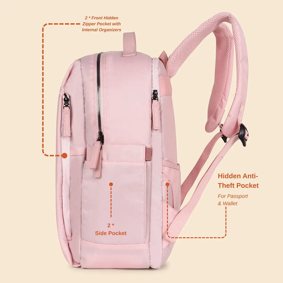 Classic-Pink-Laptop-Backpack–Everyday-Essentials-Professional-Work-Bag