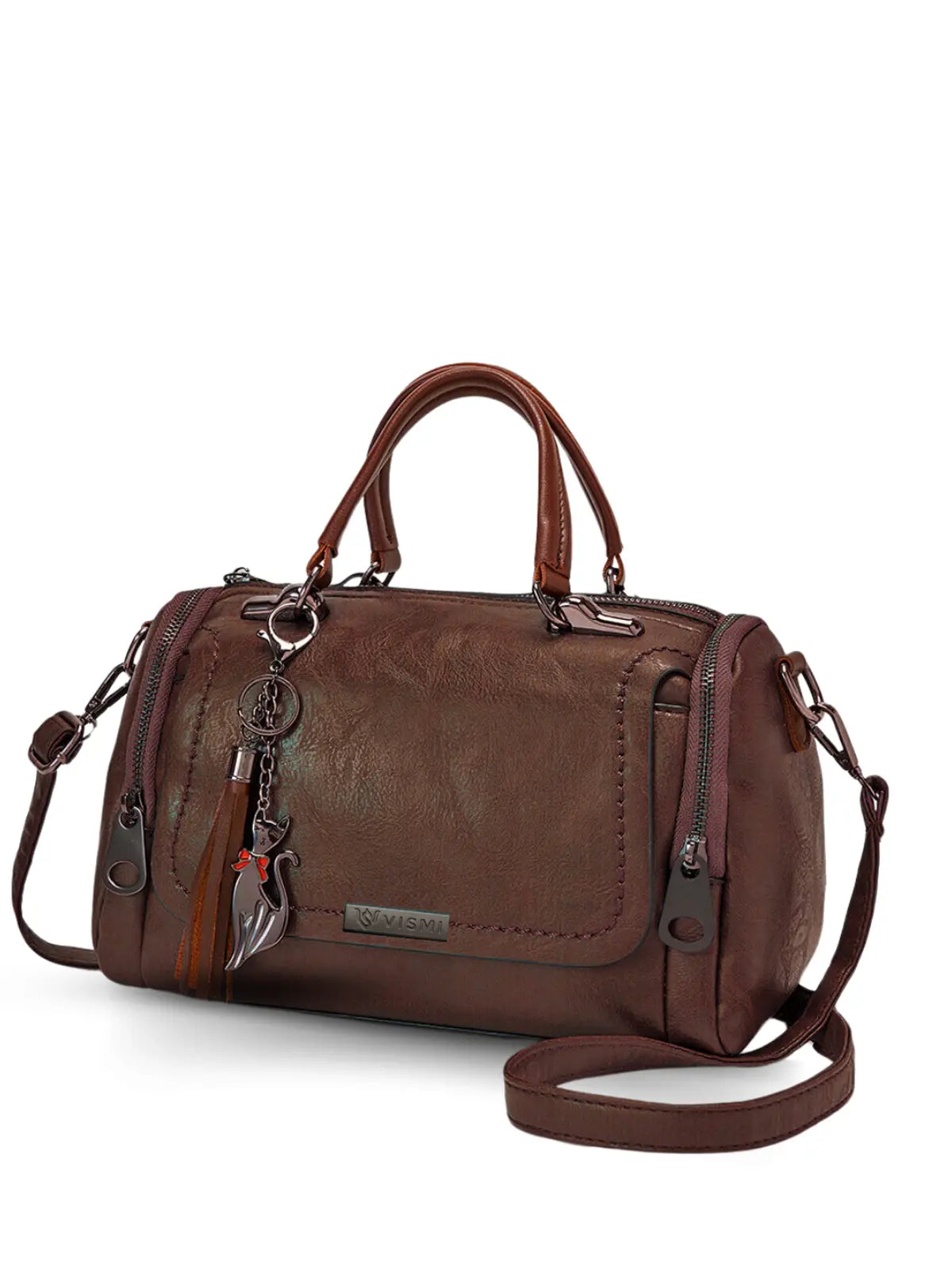 Timeless Mystique Satchel Handbag - Coffee Brown