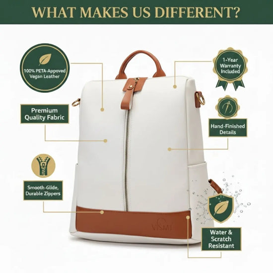 Timeless Aura Women Backpack Handbag - White