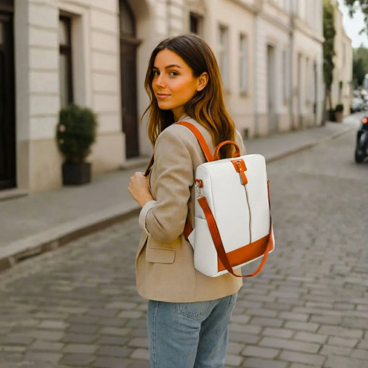 Timeless Aura Women Backpack Handbag - White