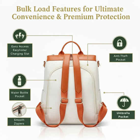 Timeless Aura Women Backpack Handbag - White