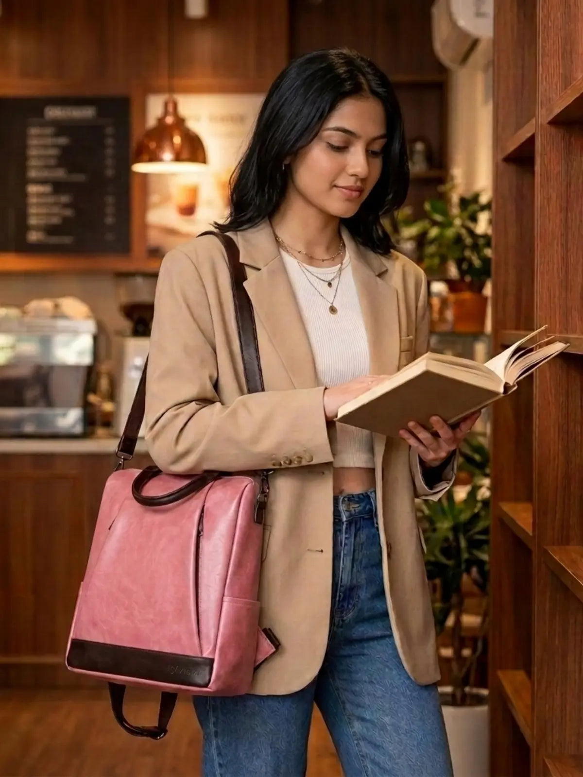 Timeless Kiara  Women Backpack Handbag - Blush Pink