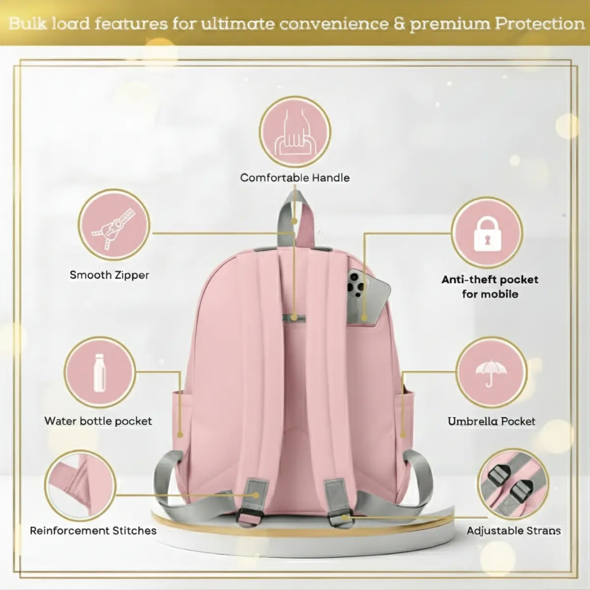 Everyday Essentials Women Backpack - Pink