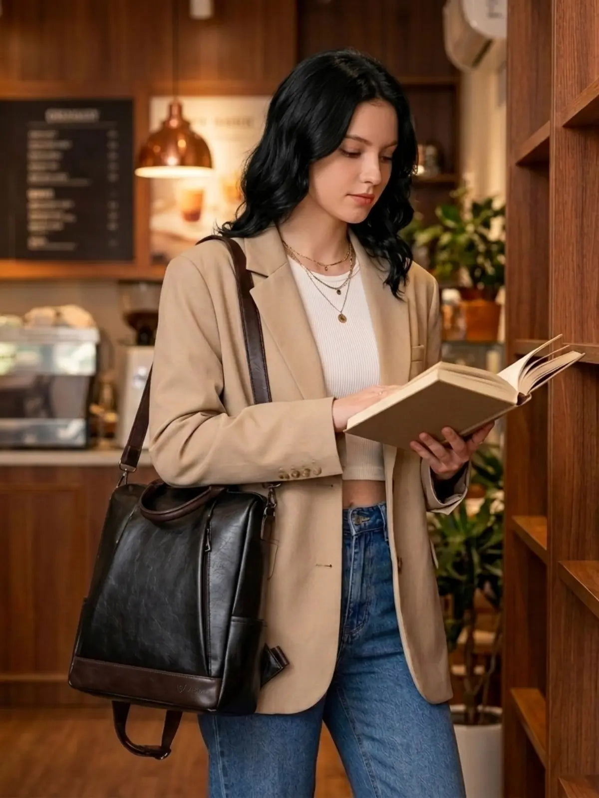 Timeless Kiara Women Backpack Handbag - Black