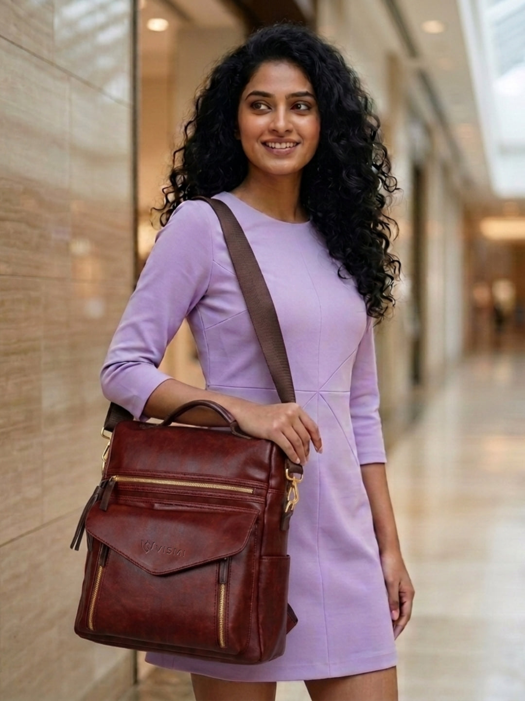 Timeless Shine Women Backpack - Wine